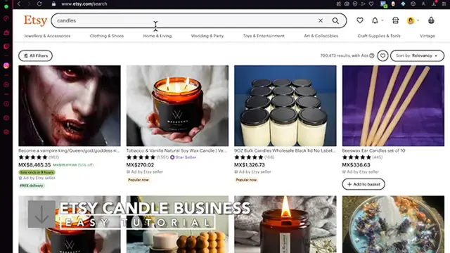 'Video thumbnail for How to Start a Candle Business on Etsy (2024) Step by Step Tutorial'