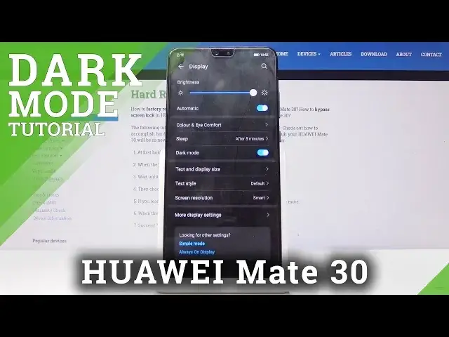 'Video thumbnail for How to Switch on Night Mode in HUAWEI Mate 30 - Reduce Brightness'