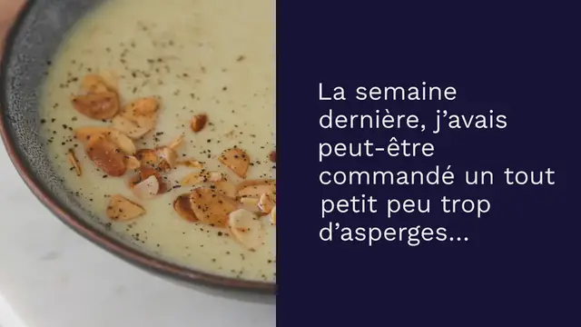 Video thumbnail for Velouté d’asperges aux amandes grillées