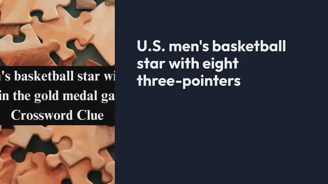 Video thumbnail for U.S. men's basketball star with eight three-pointers in the gold medal game, familiarly NYT Crossword Clue Puzzle Answer from September 17, 2024