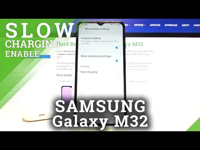 'Video thumbnail for How to Turn On Slow Charging on SAMSUNG Galaxy M32 – Switch Charging Type'