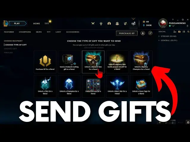 Video thumbnail for How to Send Gifts in League of Legends - Send Skins in LOL #lolguide