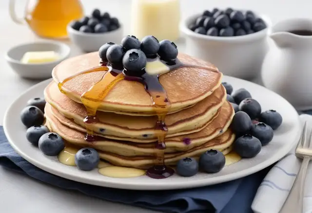 Video thumbnail for Buttermilk Pancakes with Blueberries