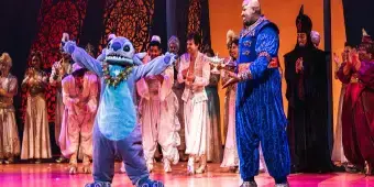 Video thumbnail for Photo/Video: Stitch Makes Appearance at ALADDIN on Broadway