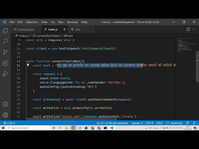 Video thumbnail for Node.js Google Cloud Text to Speech API Converter and Downloads it as MP3 File Using Javascript