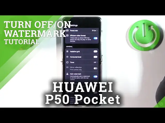 Video thumbnail for How to Add Camera Watermark To Photos on HUAWEI P50 Pocket - Set Up Watermark