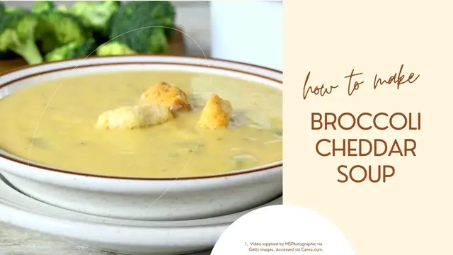 Video thumbnail for Broccoli Cheddar Soup