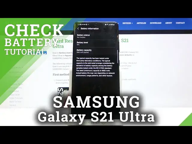 'Video thumbnail for How to Check Battery Capacity in SAMSUNG Galaxy S21 Ultra – Battery Info'