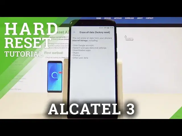 'Video thumbnail for Hard Reset ALCATEL 3 - Wipe Data / Factory Reset / Format Android'