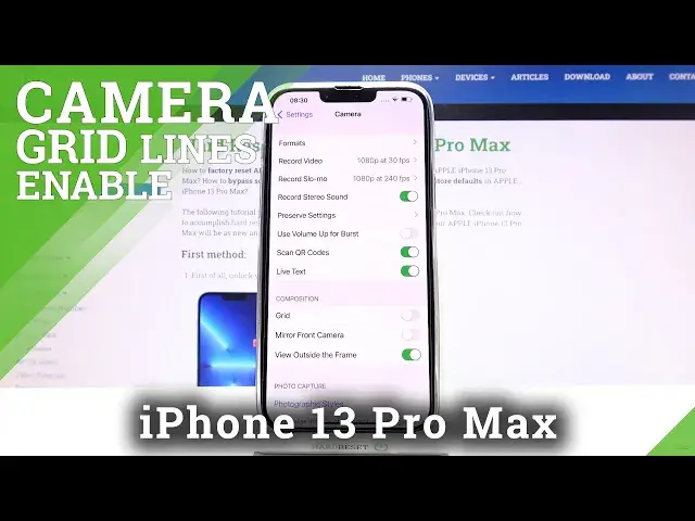 'Video thumbnail for How to Turn On/Off Camera Gridlines on iPhone 13 Pro Max – Manage Camera Settings'
