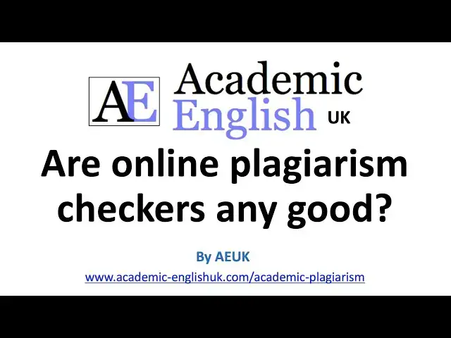 Video thumbnail for Online plagiarism checkers  - are they any good? NO