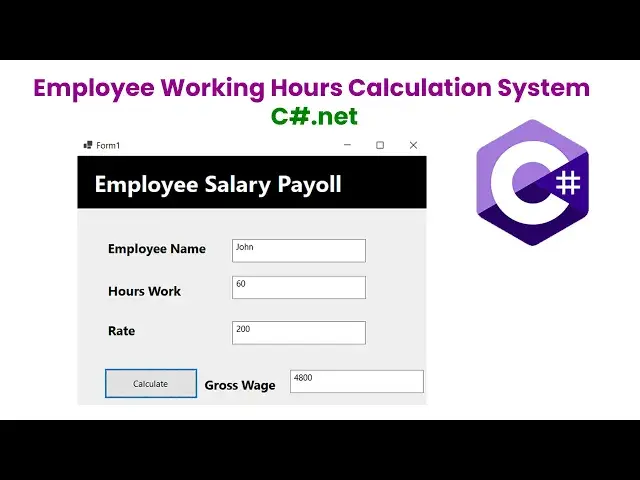 Video thumbnail for Employee Working Hours Calculation System using C#.net