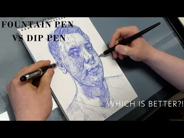Video thumbnail for FOUNTAIN PEN vs DIP PEN | Which is Better at Drawing?!