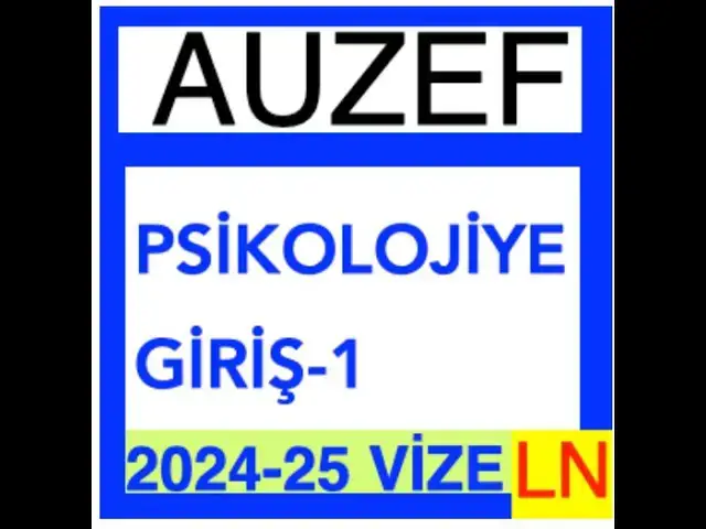Video thumbnail for Auzef  Psikolojiye Giriş -1 - 2024-2025 Vize Soruları