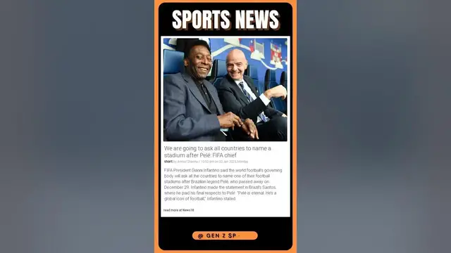 Video thumbnail for The Legendary Pelé To be Honored By FIFA: All Countries To Name A Stadium After The King!