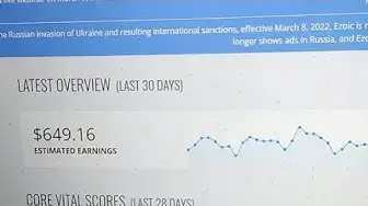 Video thumbnail for EZOIC Ads Blog Website Adsense Earning And Traffic LIVE