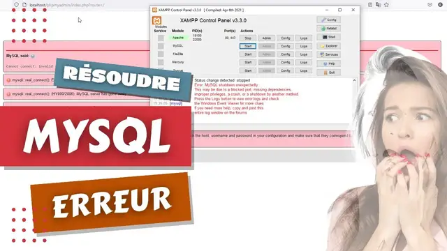 Video thumbnail for Erreur de démarrage de MySQL / PHPMyAdmin dans XAMPP : comment résoudre ?