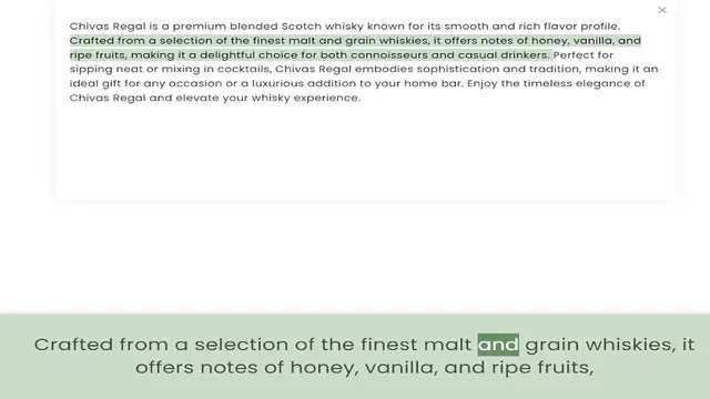 Video thumbnail for Crafted from a selection of the finest malt and grain whiskies, it offers notes of honey, vanilla, and ripe fruits, making it a delightful choice for both connoisseurs and casual drinkers. Perfect for sipping neat or mixing in cocktails,