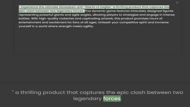 Video thumbnail for epic clash between two legendary forces. This dynamic game features intricately designed figures representing powerful giants and agile eagles, allowing players to strategize and engage in intense battles. With high-quality materials and