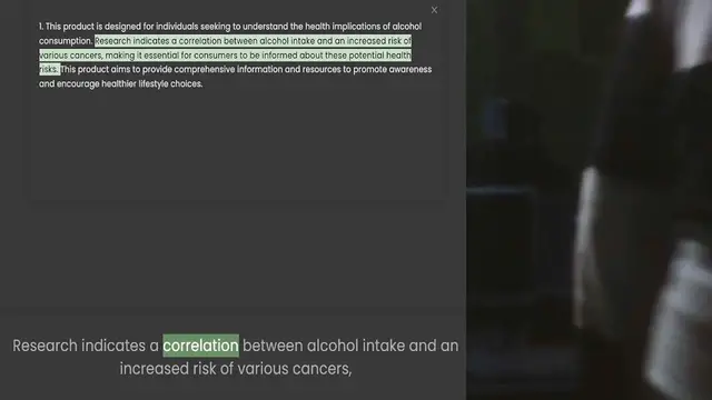 Video thumbnail for consumption. Research indicates a correlation between alcohol intake and an increased risk of various cancers, making it essential for consumers to be informed about these potential health risks. This product aims to provide comprehensive
