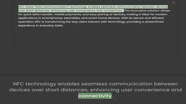 Video thumbnail for over short distances, enhancing user convenience and connectivity. This innovative solution allows for quick data transfer, mobile payments, and easy pairing of devices, making it ideal for modern applications in smartphones, wearables, a