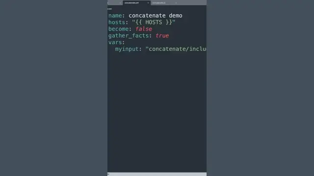 Video thumbnail for #shorts Concatenate multiple files in a specific order - Ansible module template and YAML