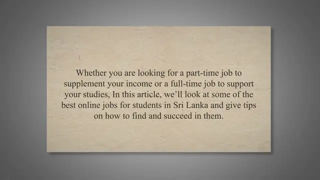 Video thumbnail for Empower Your Studies: Top 5 Online Jobs for Sri Lankan Students