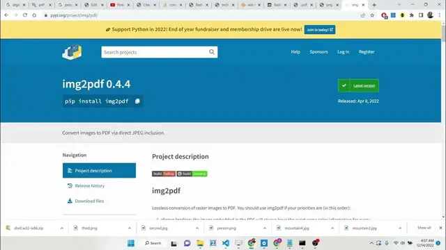 Video thumbnail for Python img2pdf Shell Batch Processing Script to Convert All Images in Sub Folders to PDF Documents