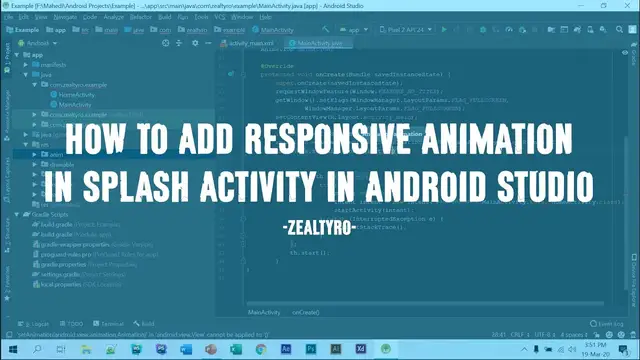 'Video thumbnail for How To Add Responsive Animation In Splash Activity In Android Studio | Android Developing'