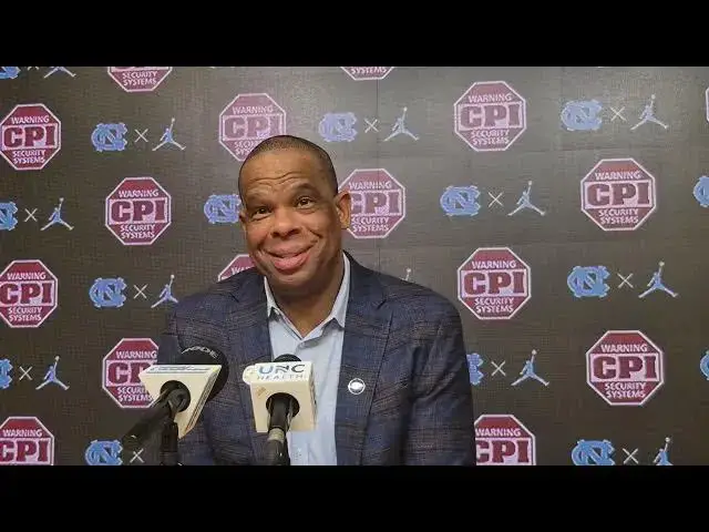 'Video thumbnail for #UNC coach Hubert Davis press conference after victory over Pittsburgh'
