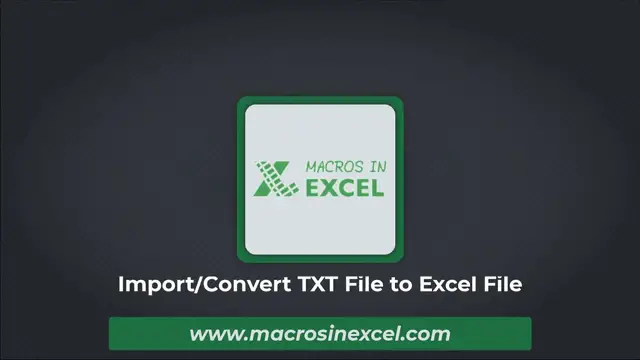 Video thumbnail for Import/Convert TXT File to Excel File