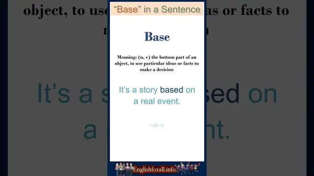 Video thumbnail for Base meaning | Base in a Sentence | Most common words in English #shorts