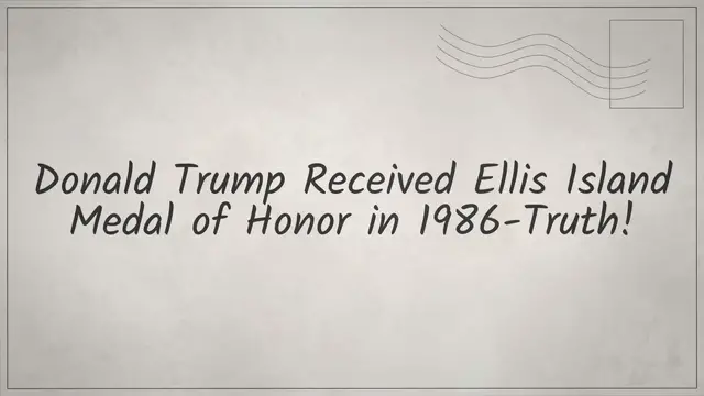 Video thumbnail for Donald Trump Received Ellis Island Medal of Honor in 1986-Truth!
