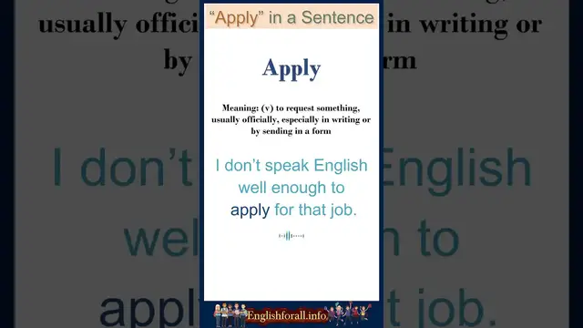Video thumbnail for Apply meaning | Apply in a Sentence | Most common words in English #shorts
