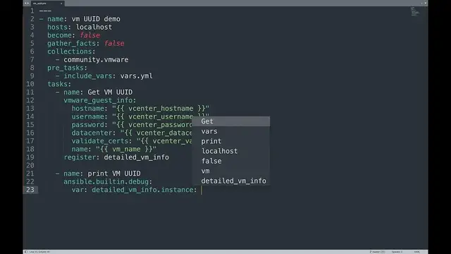 Video thumbnail for Get VMware vSphere Virtual Machine UUID - Ansible module vmware_guest_info