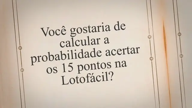 'Video thumbnail for Como calcular a probabilidade de acertar 15 pontos na Lotofácil'