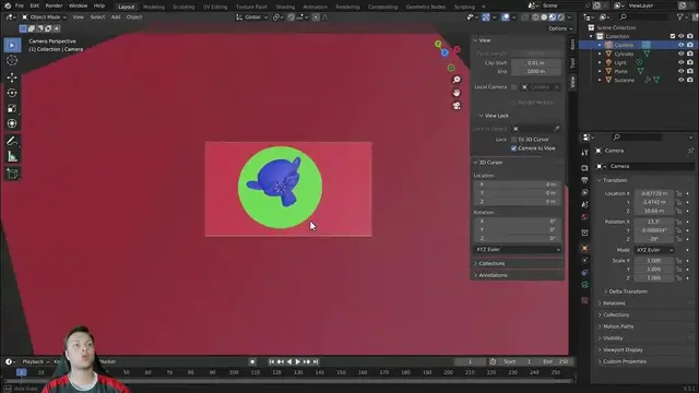 Video thumbnail for Blender Tutorial - Locking Your Camera To View For Easy Positioning