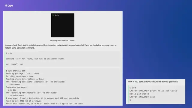 Video thumbnail for How to install zsh shell on Ubuntu