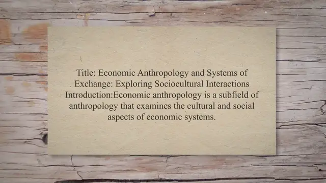 Video thumbnail for Economic anthropology and systems of exchange