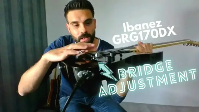 'Video thumbnail for Ibanez GRG170DX Bridge Adjustment: How to adjust a floating tremolo bridge'