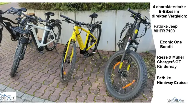 Video thumbnail for Review: E-Bike Himiway Cruiser, Jeep MHFR7100, R&M Charger3 GT und Econic One Bandit im Vergleich