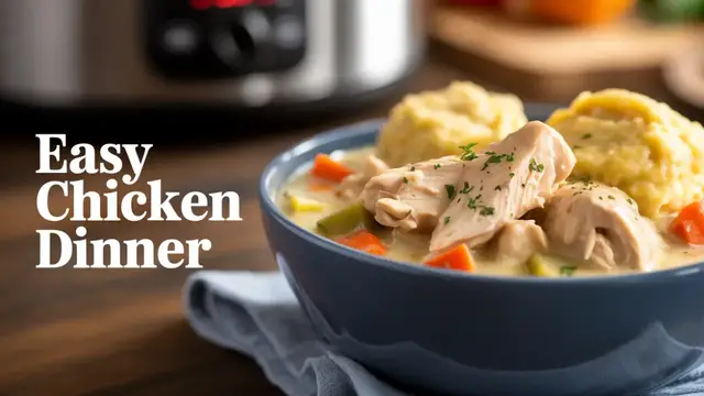 'Video thumbnail for Slow Cooker Chicken and Dumplings | Easy Comfort Food Recipe'