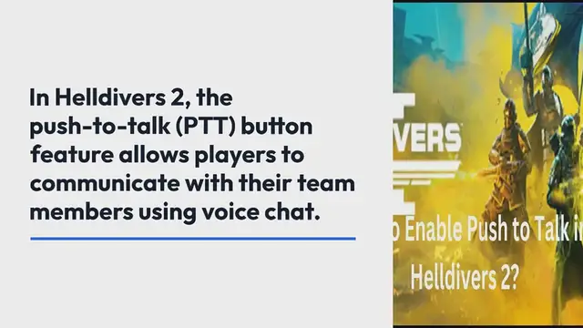 Video thumbnail for Push to talk Button Helldivers 2
