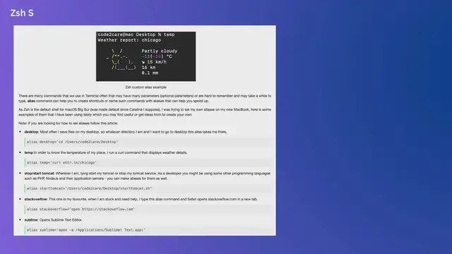 Video thumbnail for Zsh Shell Custom alias that you may find useful