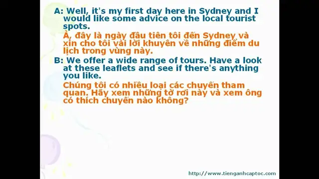 Video thumbnail for English For Tourists Unit 08 Dialogue 001