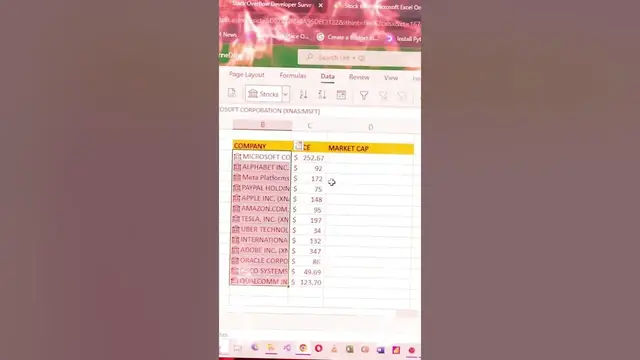 Video thumbnail for How to get Stocks data in Excel