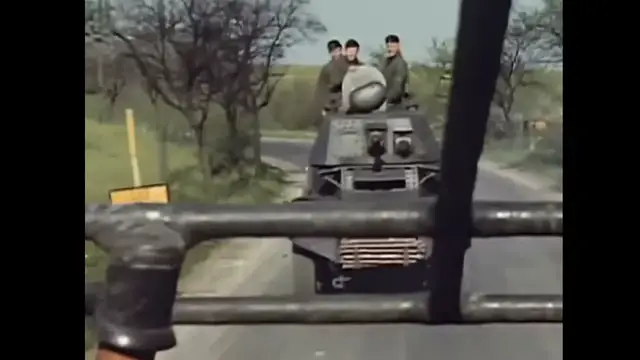 Video thumbnail for German tanks on Autobahn early in World War II.