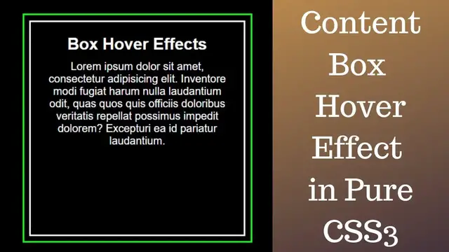 Video thumbnail for Content Box Hover Effect in Pure HTML5 & CSS3