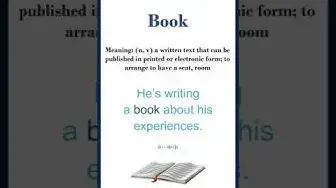 Video thumbnail for Book meaning | Book in a Sentence | Most common words in English #shorts