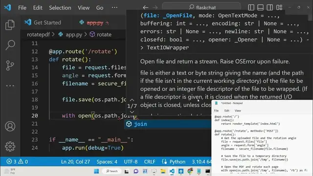 Video thumbnail for Python 3 Flask Project to Rotate PDF Document By Any Angle Using PyPDF2 Library in Browser
